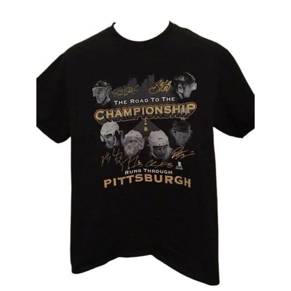 Pittsburgh Penguins Road To The Championship Runs Through Pittsbrgh Size M Shirt